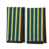 Yod and Co -Block Stripe Napkins - Lemon / Forest Green | Napkins & Tablecloths | Tableware